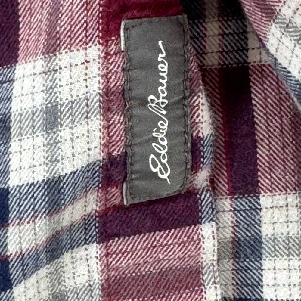 Eddie Bauer Men Lot of 2 Plaid Flannel Preppy Button Down Shirt Long Sleeve Sz M